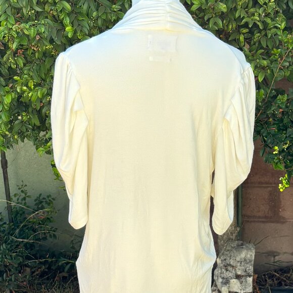 ba&sh Paris Cream Drape Neck Lady Tee Top | Size 3 (L) | Modal Blend - Picture 4 of 9